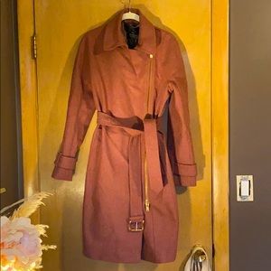 J Crew Belted Trench Coat in Melton Wool